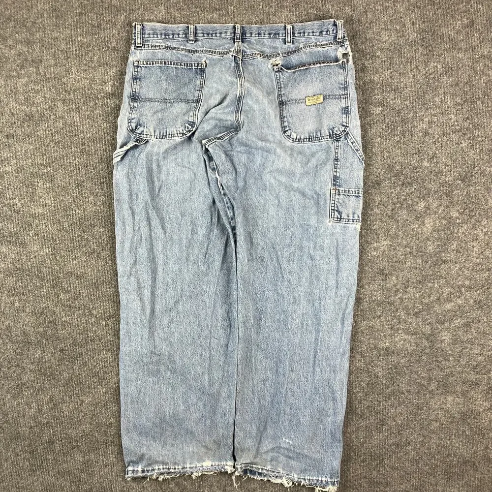 Wrangler Carpenter Jeans Mens 38x30‎ Blue Relaxed Fit Workwear Utility Denim